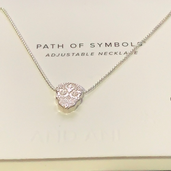 Alex amd Ani Jewelry - New with tag Alex and Ani St Silver Skull Necklace